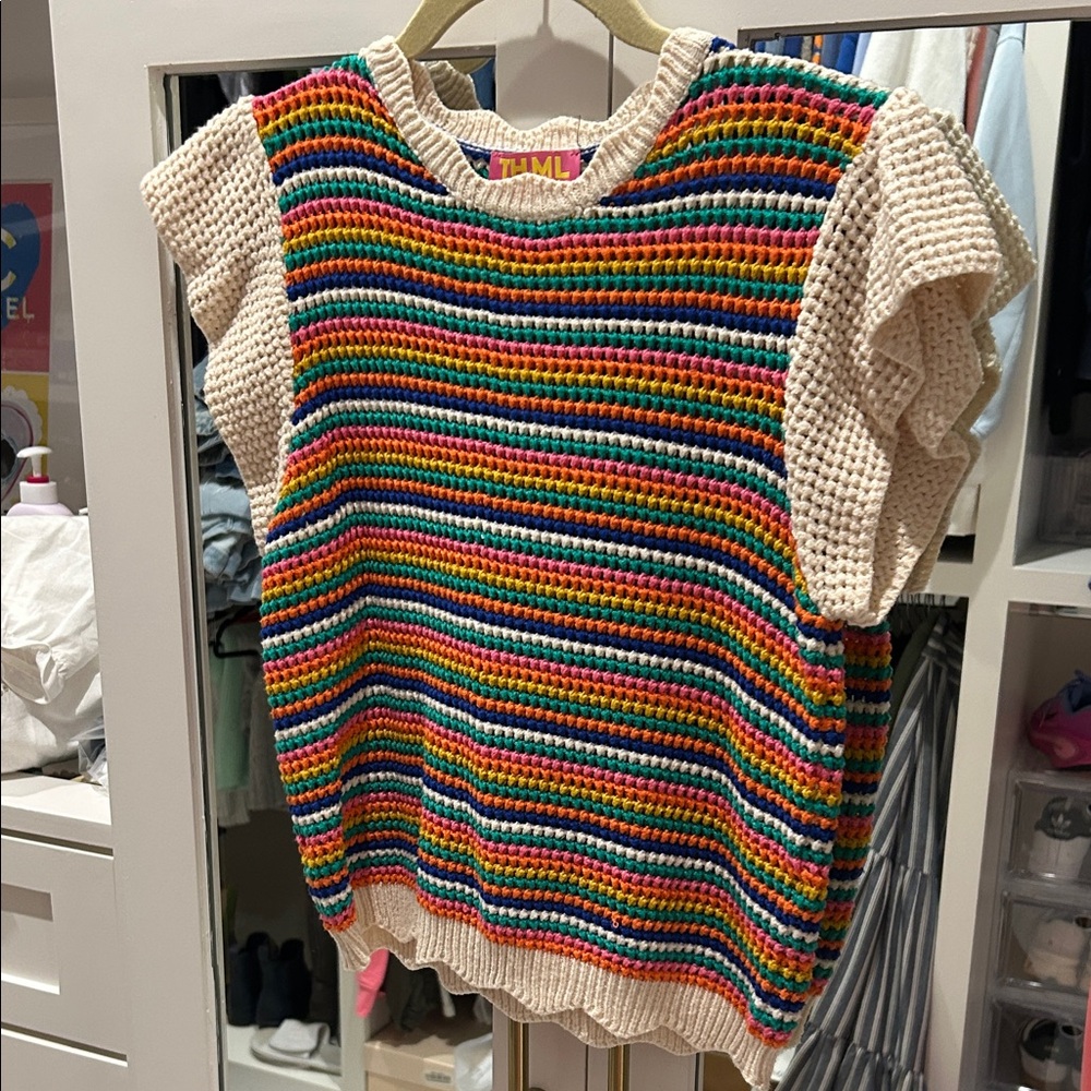THML Multicolor Striped Knit Top